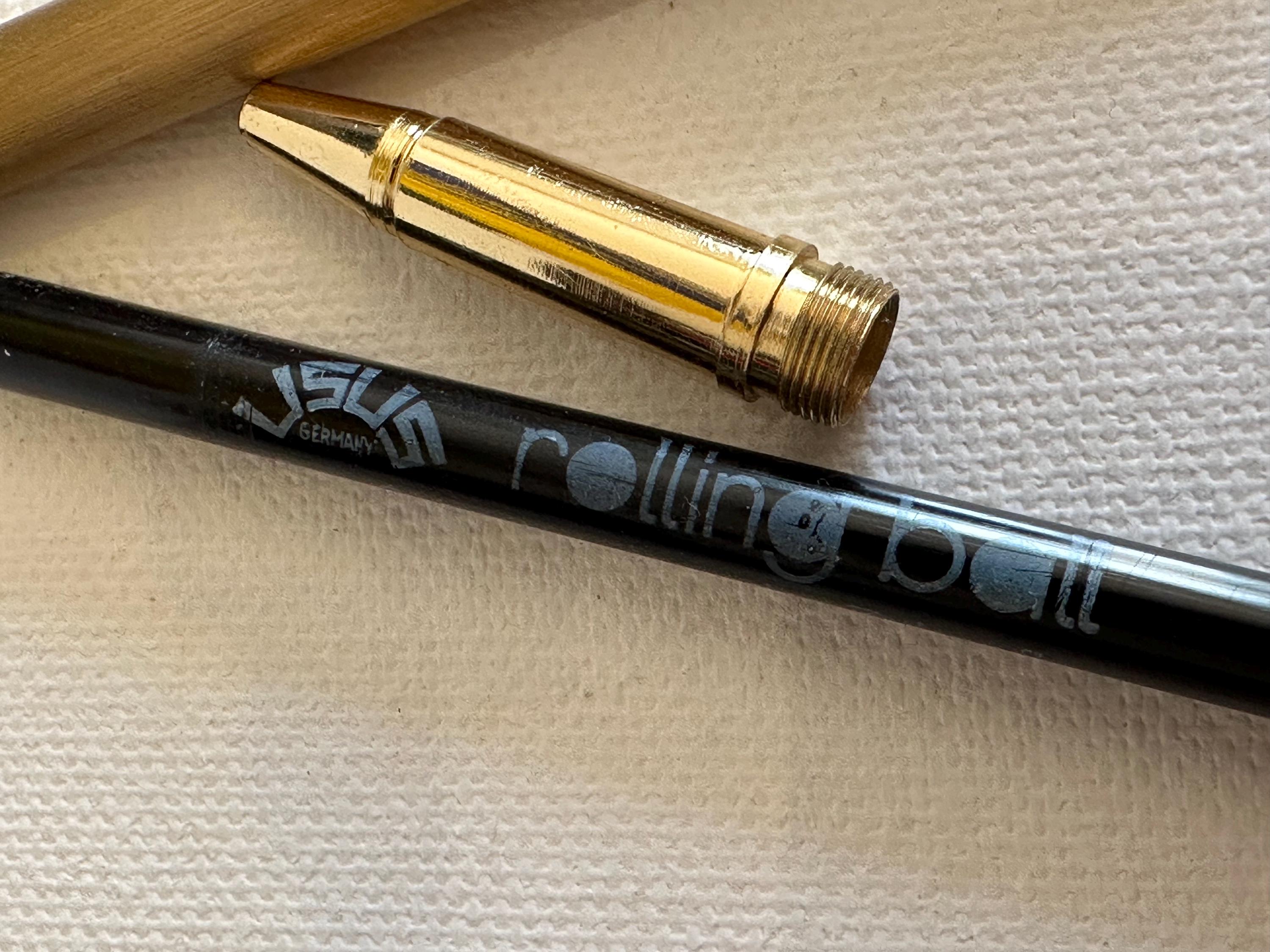 黒いボールペン 金色の金具付き ドイツ製 18金メッキ ドイツ」の刻印入りボールペン - Etsy 日本