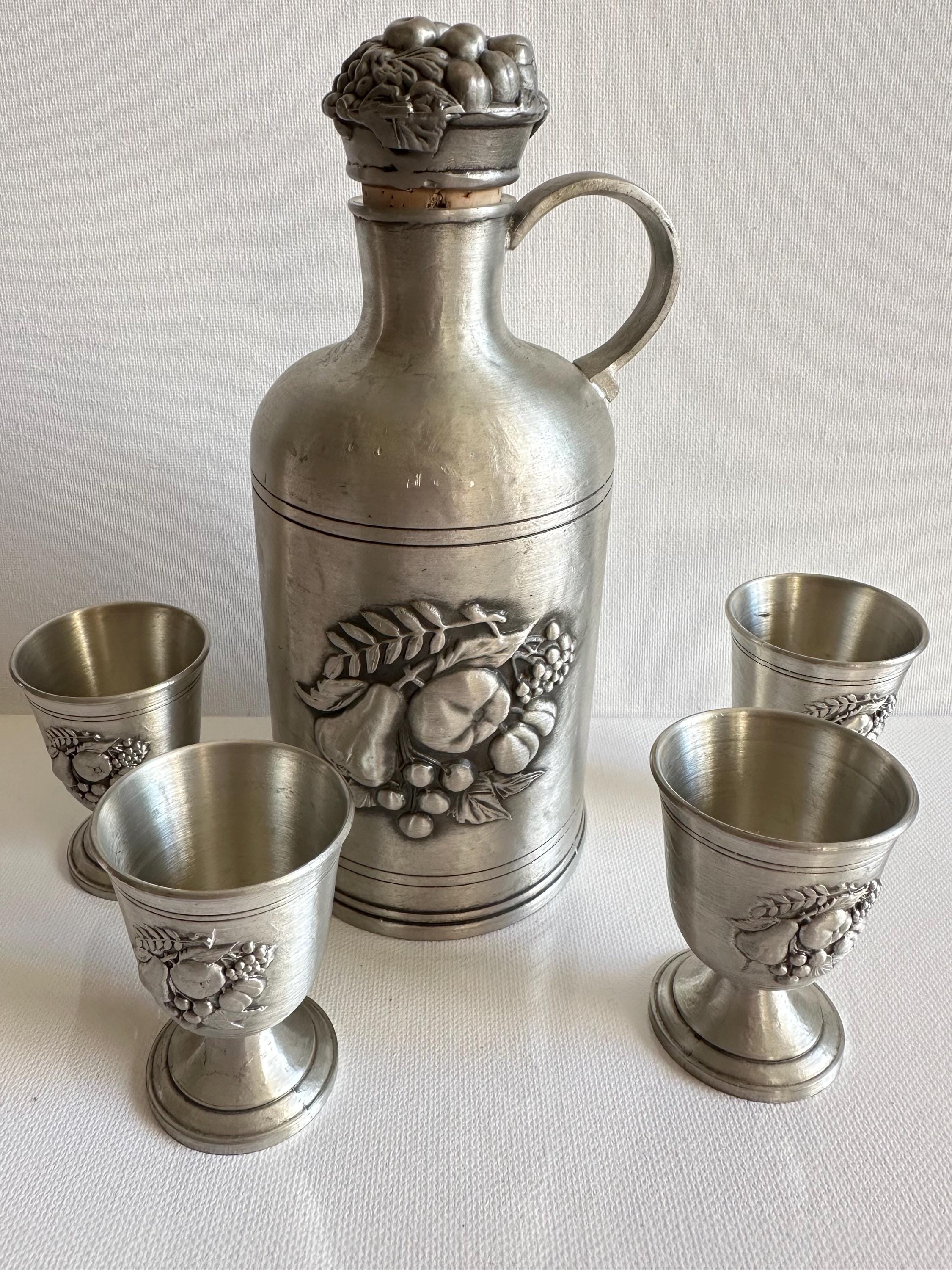 Vintage Artina SKS Schnapps Jug With Four Glasses - Etsy