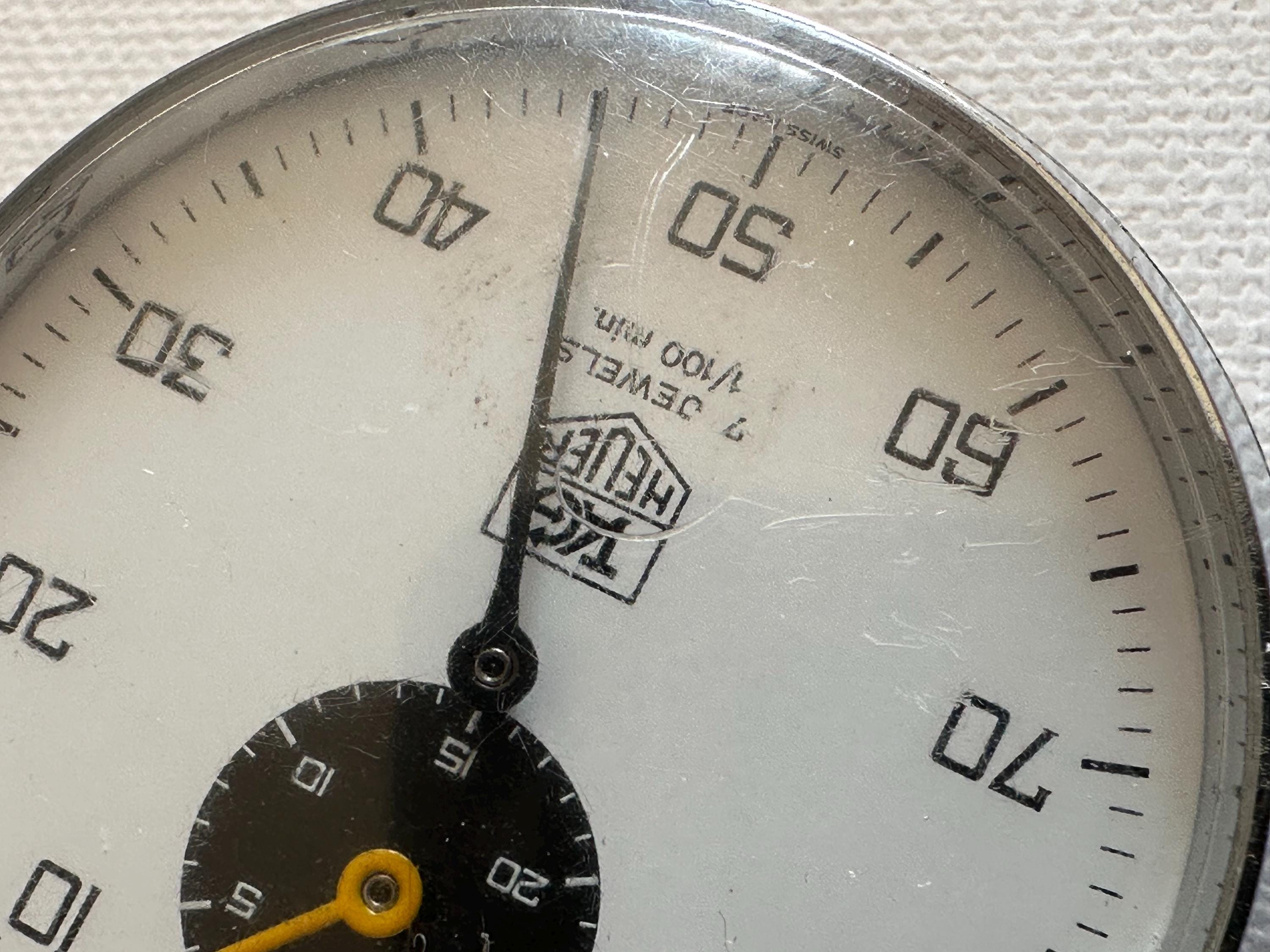 Vintage Heuer Trackstar Stopwatch With Manual Winding, 7 Stones