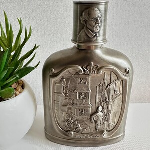 A vintage pewter flask made in Germany by WMF in the 1950s