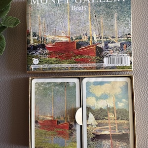 Karty do gry Claude Monet z łodziami 2x55 Piatnik Austria