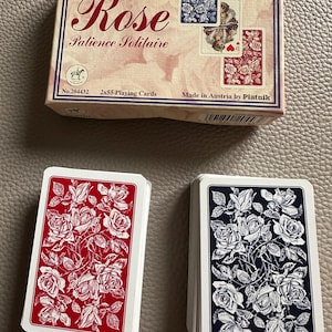 Cartes à jouer Piatnik Rose pour solitaire 2 jeux x 55 cartes Autriche