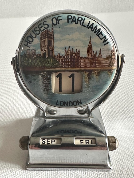デスクカレンダー　ヴィンテージ Vintage Desk Flip Perpetual Calendar, With Views of London, Made