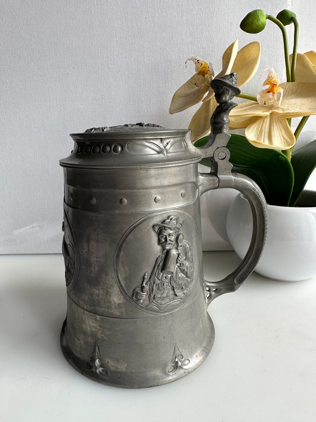 Vintage Rare Pewter Beer Mug Etsy