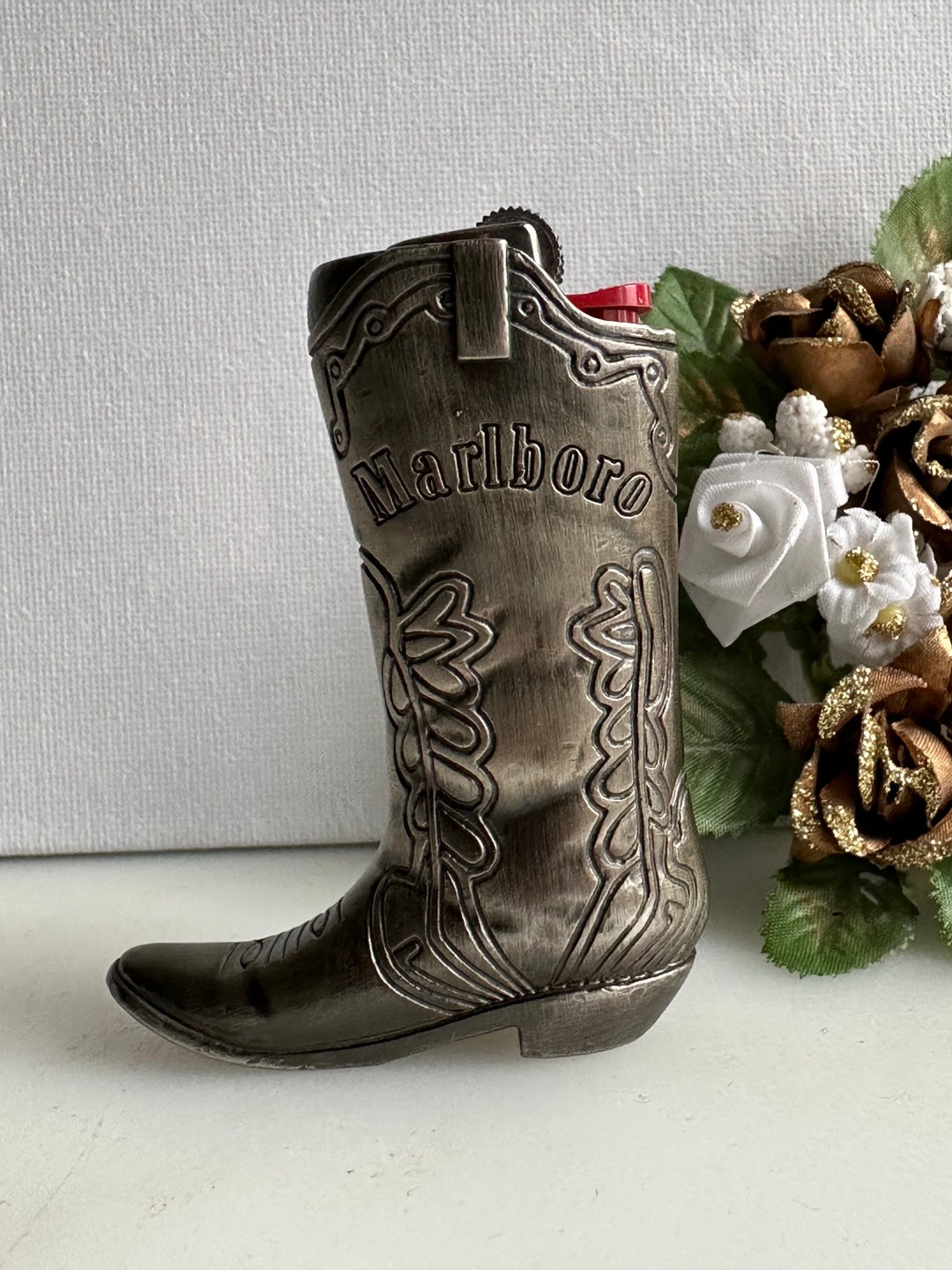 Vintage Mini Marlboro Cowboy Boot Lighter Case Etsy UK