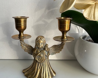 Vintage candlestick Christmas Angel