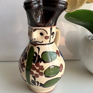 Vintage 20th Century Hungarian Folk Art Ceramic Jug, &quot;Bowl&quot;