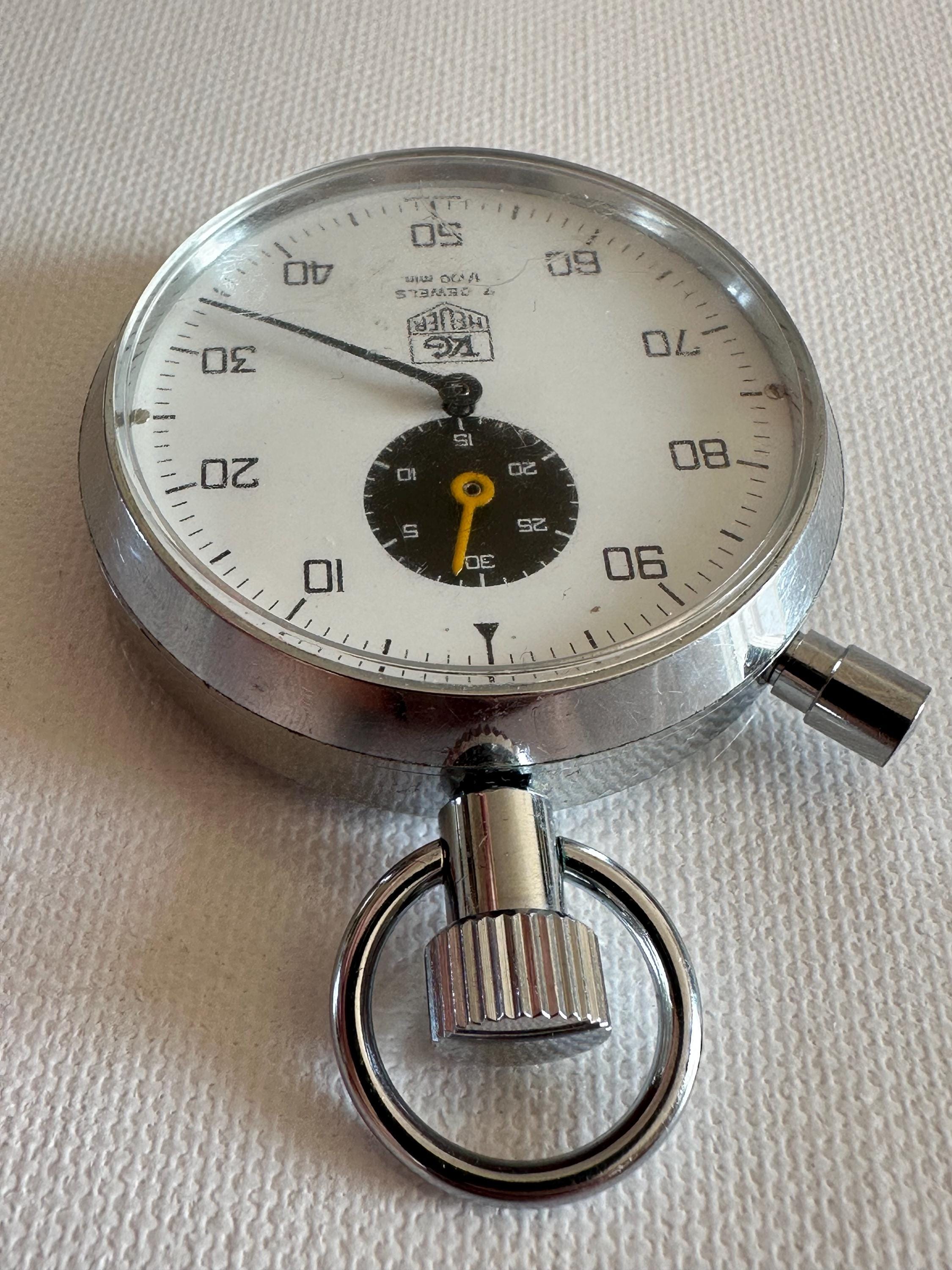 Vintage Heuer Trackstar Stopwatch With Manual Winding, 7 Stones