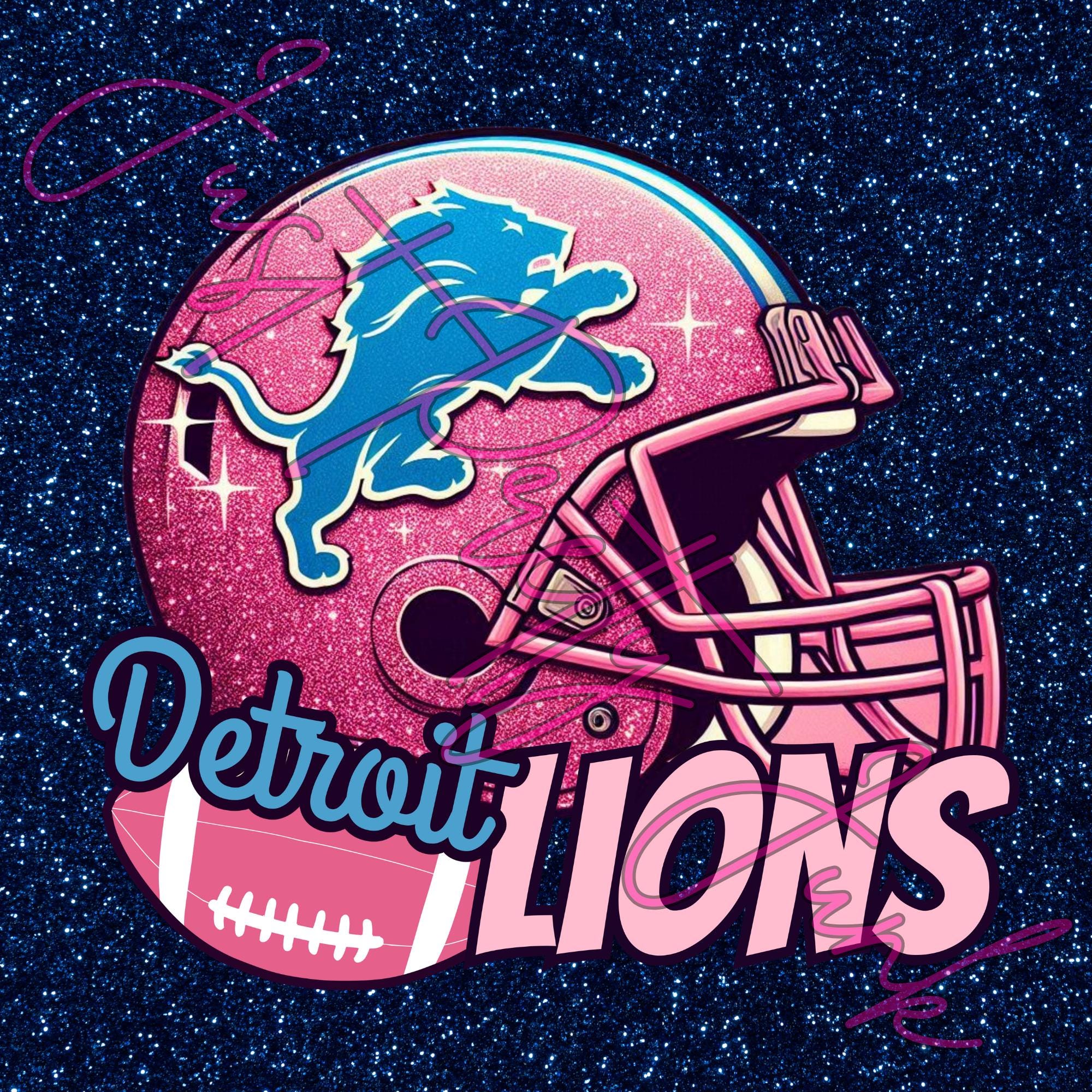 Pink Detroit Football File, PNG Digital File, DTF File, Sublimation File, Clothing Design
