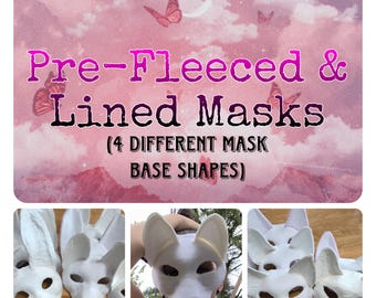 Pre-Fleeced & Lined Masks; Ready to paint Masks