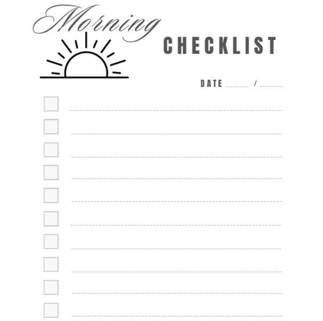 Minimalist Morning and Evening Checklist. to Do List. Reminder - Etsy