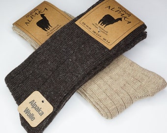 2 pares de calcetines de alpaca - 2 pares de calcetines de alpaca - 2 pares de calcetines de alpaca calcetines de lana naturales cálidos y acogedores calcetines térmicos calcetines de invierno punto fino