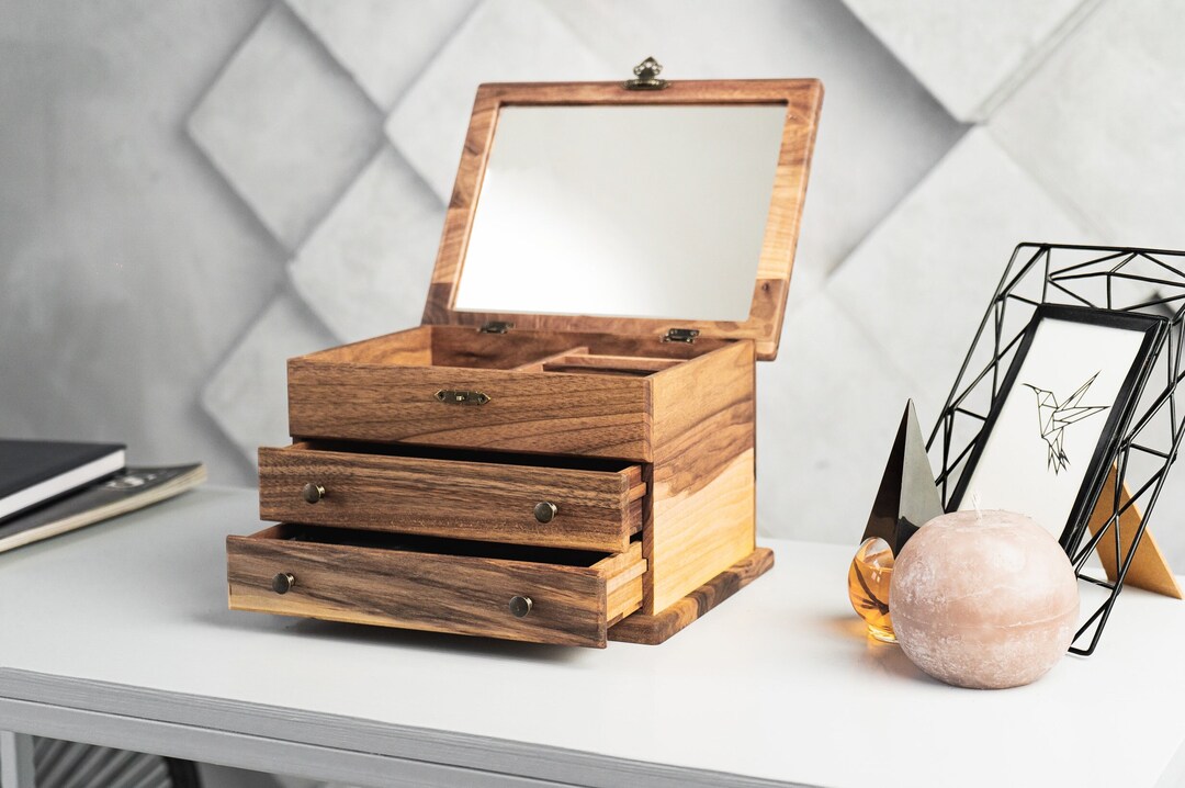 Women Accessories Box Wooden Organizer for Jewelry Necklace Etsy