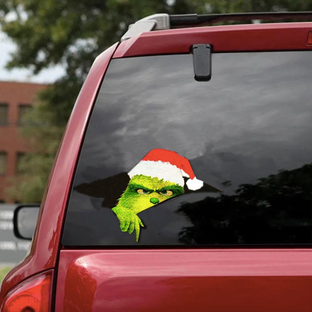 Christmas Grinch Funny Peeking Car or Van Window Sticker Etsy
