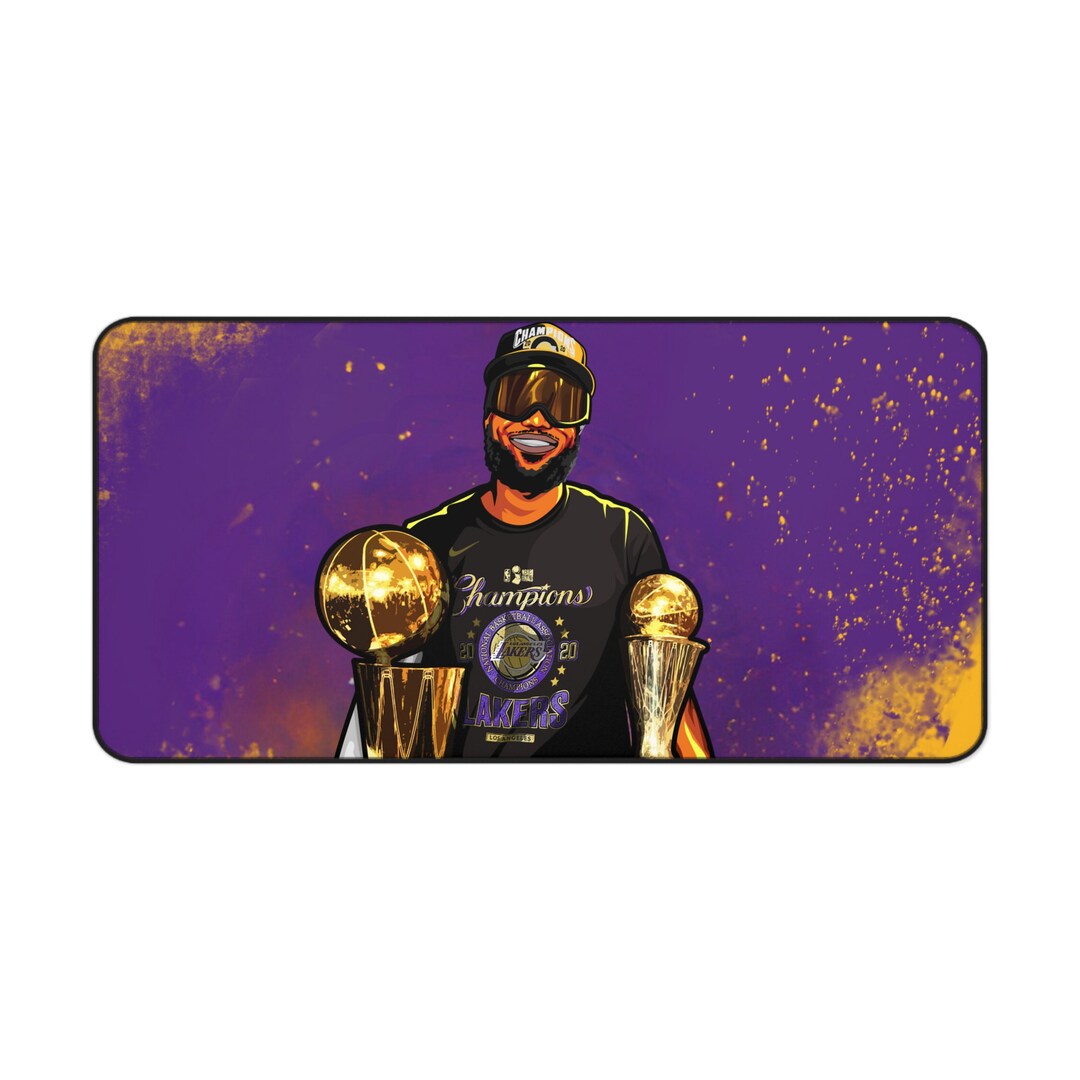 Lakers Lebron James Gaming Desk Mat Desk Mat and Mouse Pad Etsy