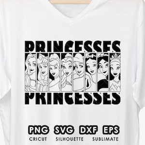Princess Bundle Silhouette Svg, Princesses Girls Bundle Svg, Printable, Cut File Iron On, Svg, Cut File, Cricut Png, Digital download