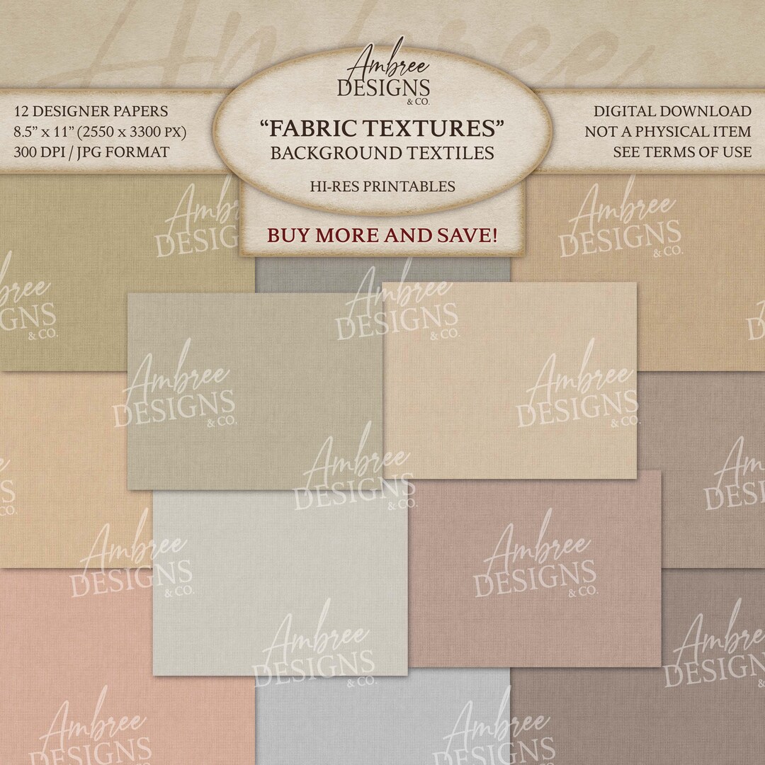 Fabric Textures Paper, 8.5 X 11 Background Patterns, Classic Textile ...