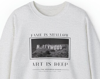 Fame is Shallow Art is Deep Unisex Crewneck Sweatshirt, Artist Sweatshirt, Artist Gift, Actor Gift, tech week gift, Film Lover