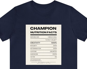 Champion Artist Nutrition Facts TShirt, Actor Shirt, Actor Gift, Theatre Kid Gift, Artist Gift, Tech week gift, Archibald Studio Shirt