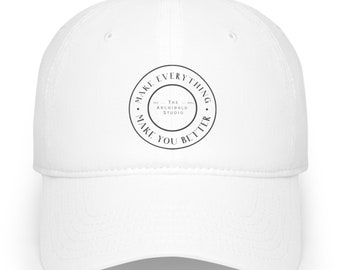 Make Everything Make You Better Circle Logo Baseball Cap, Artist Cap, Artist Gift, Artist Hat, Positive Quote Hat, Positive Quote Cap