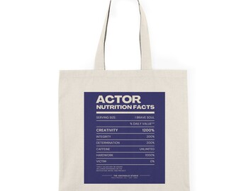 Actor Nutrition Fact Tote Bag | Art is Deep, Artist Gift, Actor Gift, Actor Tote, Audition Bag, Audition Tote , Artist Tote, Actor Bag