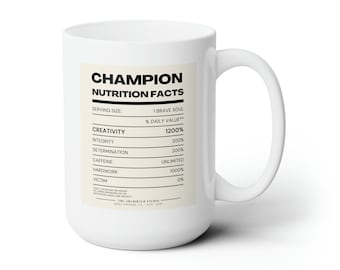 Champion Artist Nutrition Facts Ceramic Mug, 15 0z | The Archibald Studio Mug, Archibald Mug, Actor Mug, Actors Studio Mug, Actor Gift