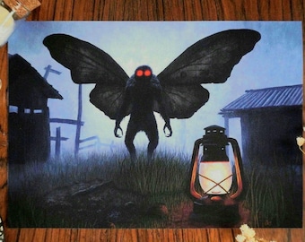 Mothman Print, Das Omen, Spooky Cryptid Gothic Dekor