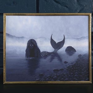 The Temptress Fine Art Print: Spooky Siren Mermaid Art