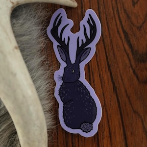 Trickster Jackalope Sticker: Waterproof Vinyl Cryptid Art