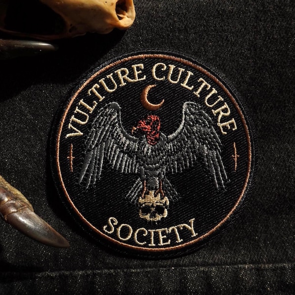 Vulture Culture Society Iron-On Patch, Embroidered