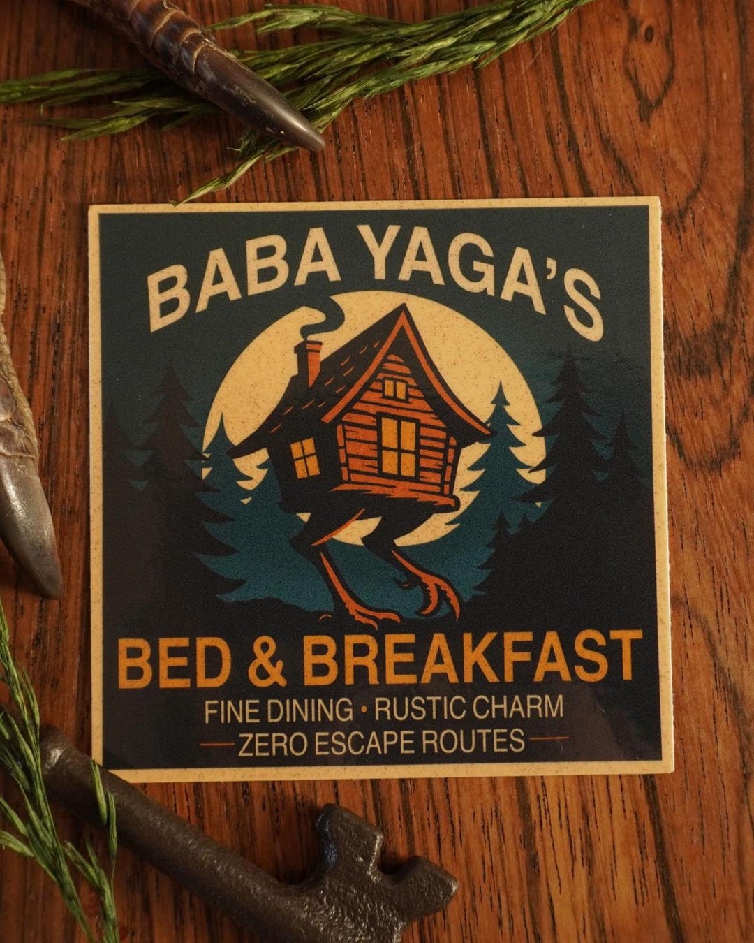 Baba Yaga's B&B Sticker, Waterproof Vinyl - Etsy