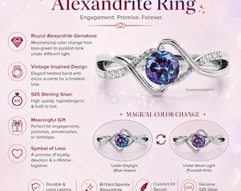 Vintage Ring Alexandrite ,14k Rose Gold Vermeil, Engagement Ring, Promise Ring, June Birthstone Ring, Anniversary Gift for Her, Promise Ring