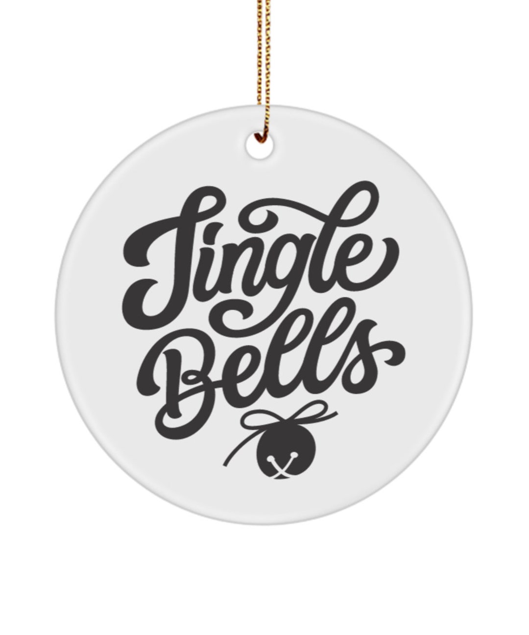 Jingle Bells White Christmas Ornament Etsy