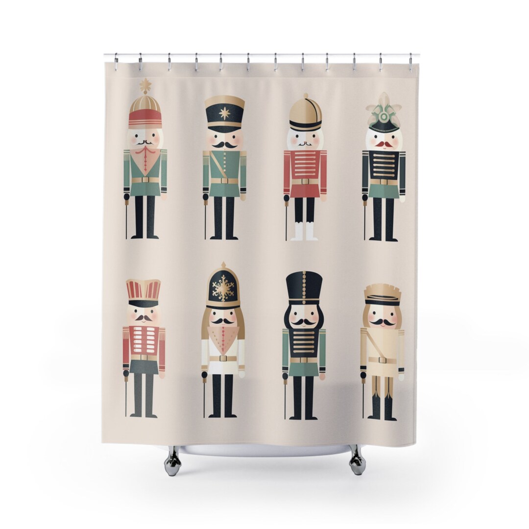 Holiday Nutcracker Soldier Shower Curtain. Boho Cottagecore Etsy