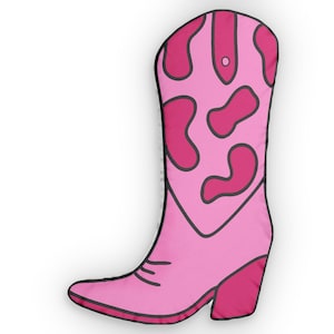 Pink Cowboy Boot Cushion, Western Decor Pillow, Cowgirl Nursery Accent, Rodeo Theme Home Decor, Cowgirl Bedroom Throw Pillow, Custom Cowboy