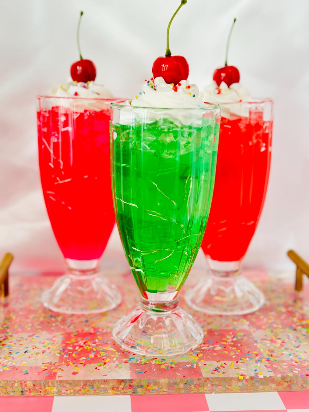 Fake Soda Ice Cream Float Night Light With Ice Cubes Glass