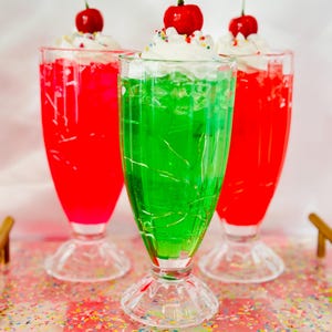 ★ Bite Morph Melon Cream Soda FRAZI ★ Fake Soda Ice Cream Float Night Light With Ice Cubes Glass