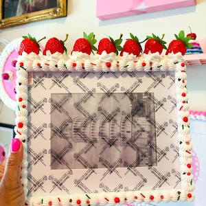 Strawberry Fake Cake Photo Frame: Decoden Dopamine Decor