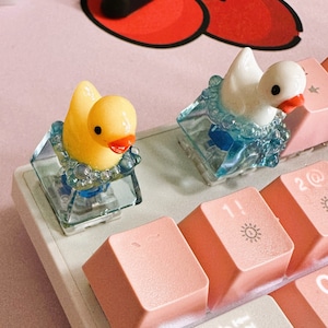 Translucent Rubber Duck in Bubble Bath ESC Keycap for Mechanical Keyboards