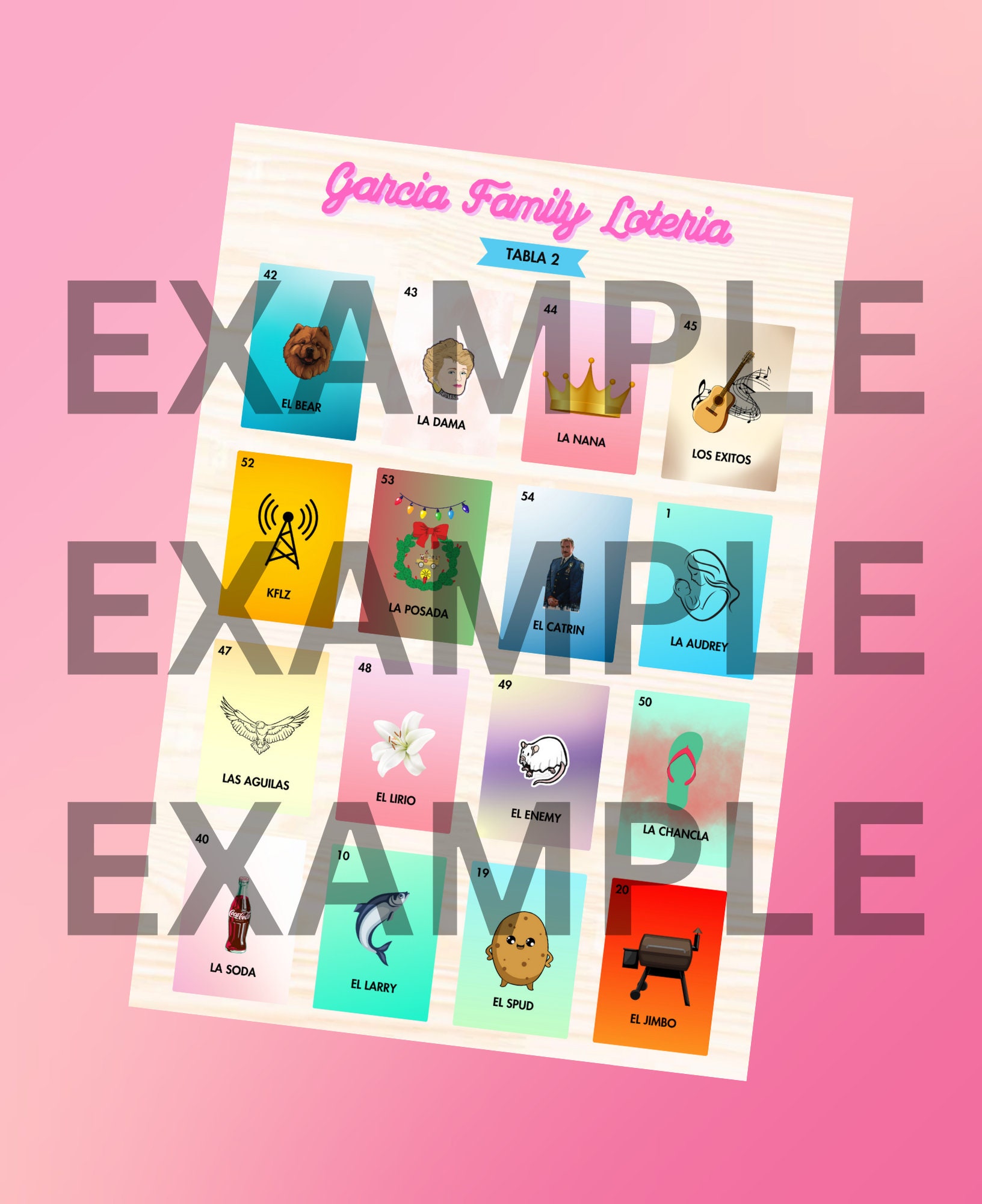 Customizable Loteria Template - Etsy