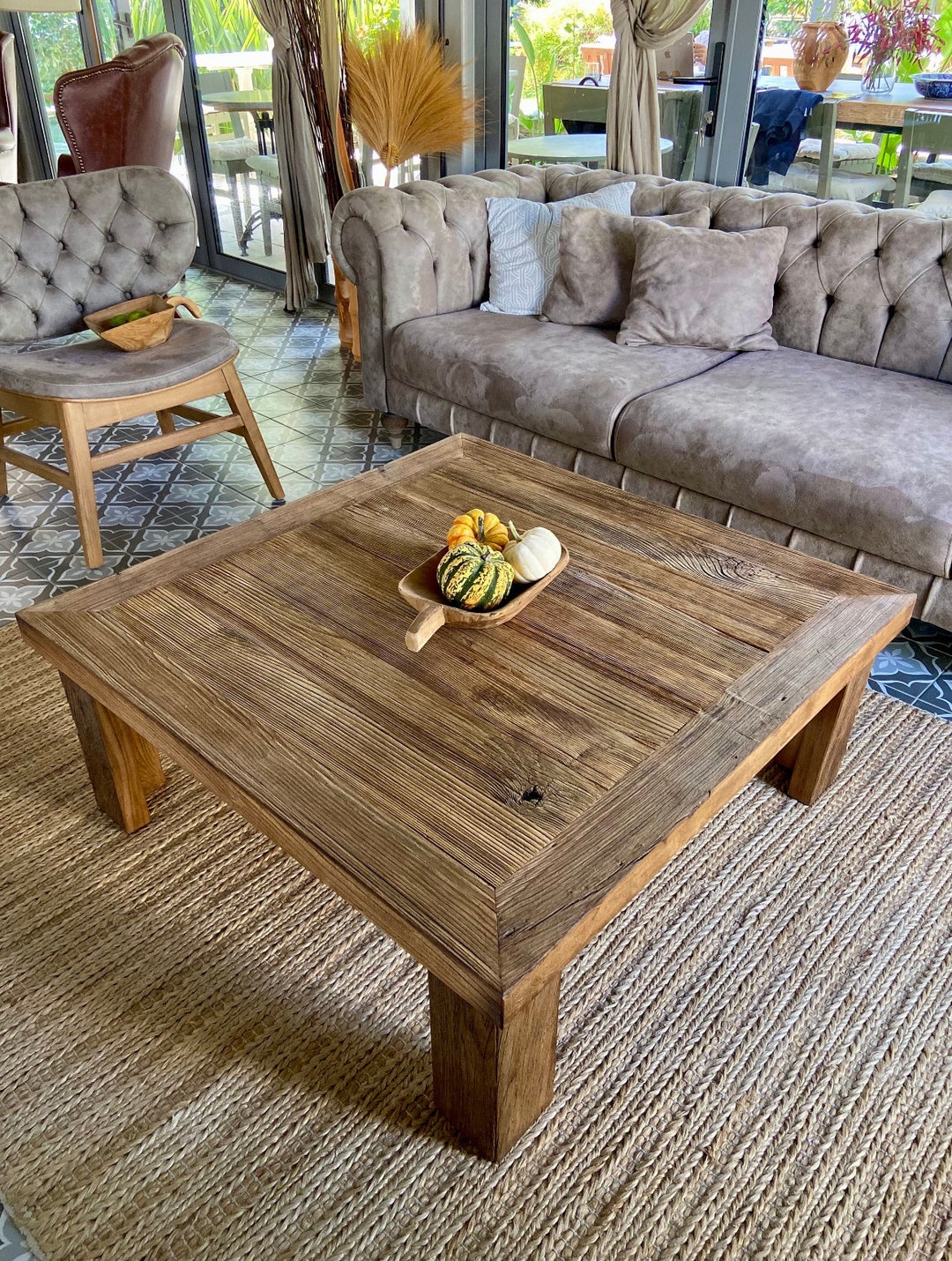Square Rustic Coffee Table Wood Rustic Wood Furniture - Etsy