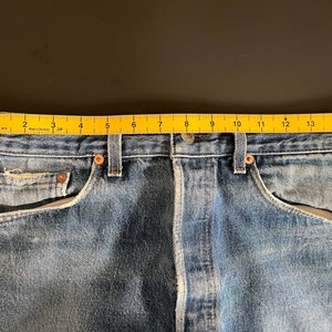 VINTAGE 80s Levis 501 Rare Blank Red Tab Denim Jeans Custom Tapered Non Selvedge Made in USA image 10