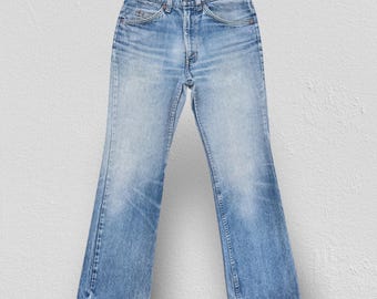 W32 L30 Levis 517 Bootcut Vintage Dark Faded Blue 517s Made in 90s