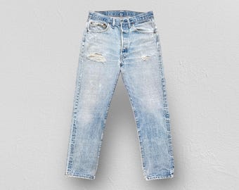 Size 23/24 Vintage Levi's 501 Selvedge Redline Jeans, 1970s 1980s