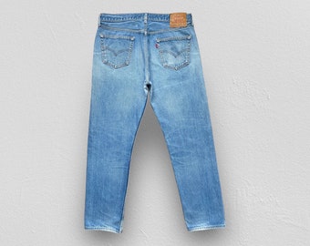 VINTAGE 90s Levi's 501 Rare Blank Red Tab Denim Jeans - Non