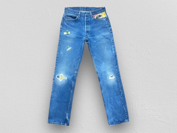 VINTAGE 80s Levi’s 501 Red Tab Denim Jeans - Cust… - image 1