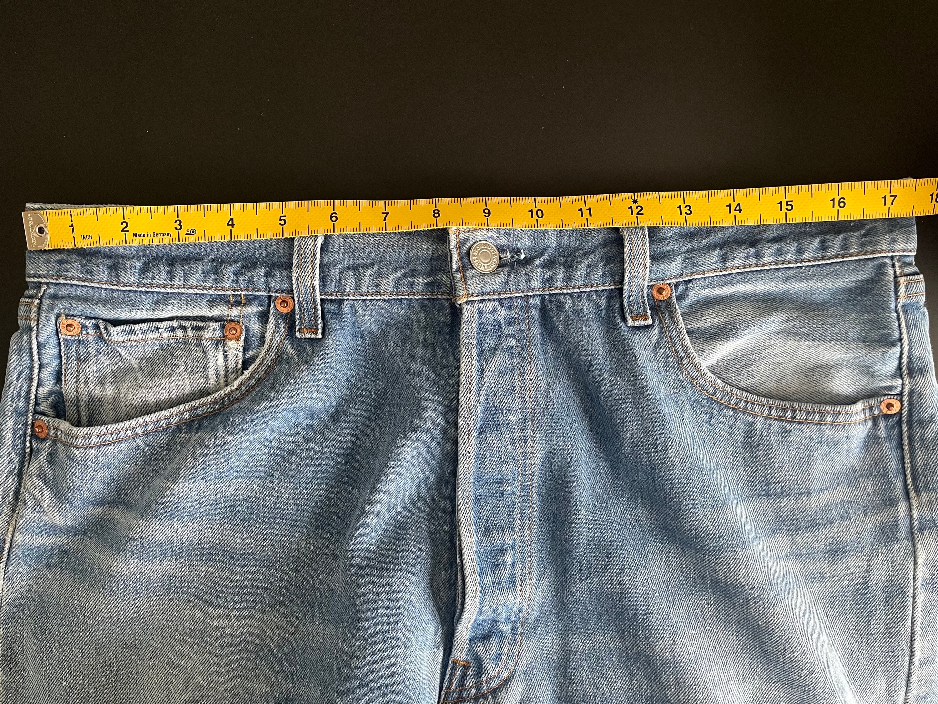 VINTAGE 90s Levi's 501 Rare Blank Red Tab Denim Jeans - Non