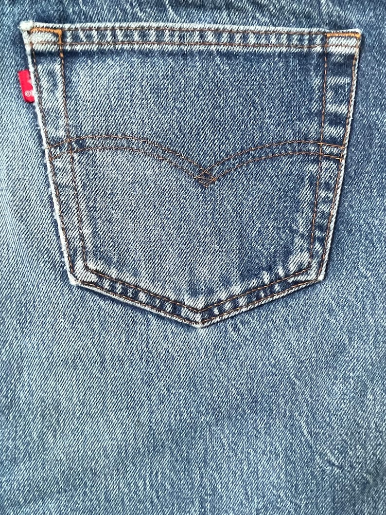 VINTAGE 80s Levis 501 Rare Blank Red Tab Denim Jeans Custom Tapered Non Selvedge Made in USA image 4