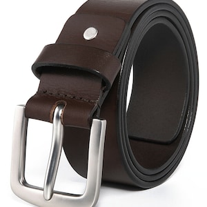 Mens belts,Full Grain Genuine Leather Casual Dress Jeans Belts for Men