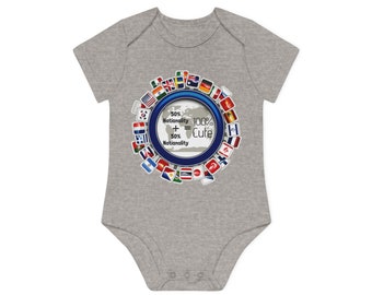 Biracial Baby organische bodysuit met korte mouwen